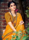 Saroj Sanwaree Weightless Georgette Satin Designer Party Wear Saree Collection
